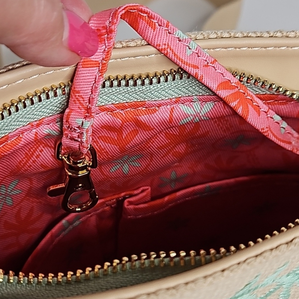 Spartina 449 Hipster Queenie Tropical Floral Sea Foam Crossbody NEW - Picture 7 of 12